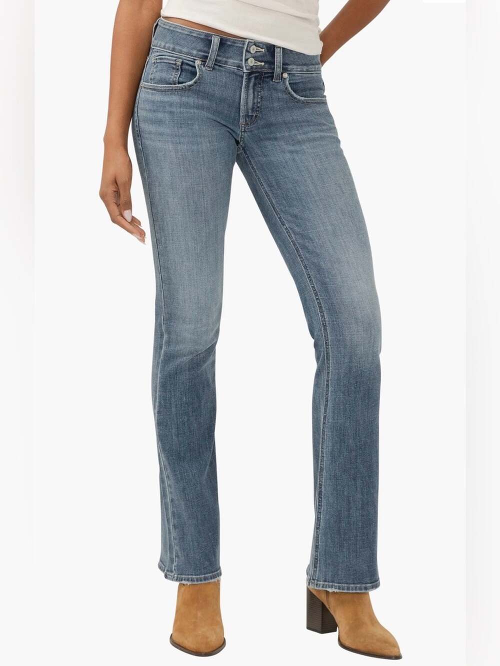 NEW SILVER JEANS BRITT BOOTCUT CURVY LOW RISE STRETCH DENIM BLUE JEANS SZ 27x33